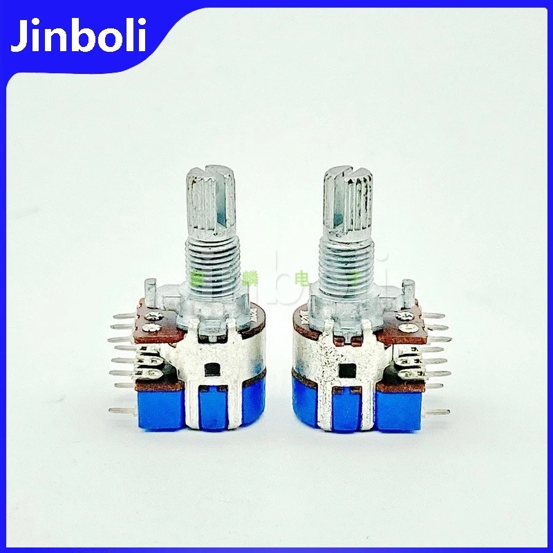 2PCS R12 Tipo Doppio Potenziometro Con Interruttore B20K Altoparlante Del Computer Interruttore Del Volume Potenziometro 15mm Lunghezza Asse