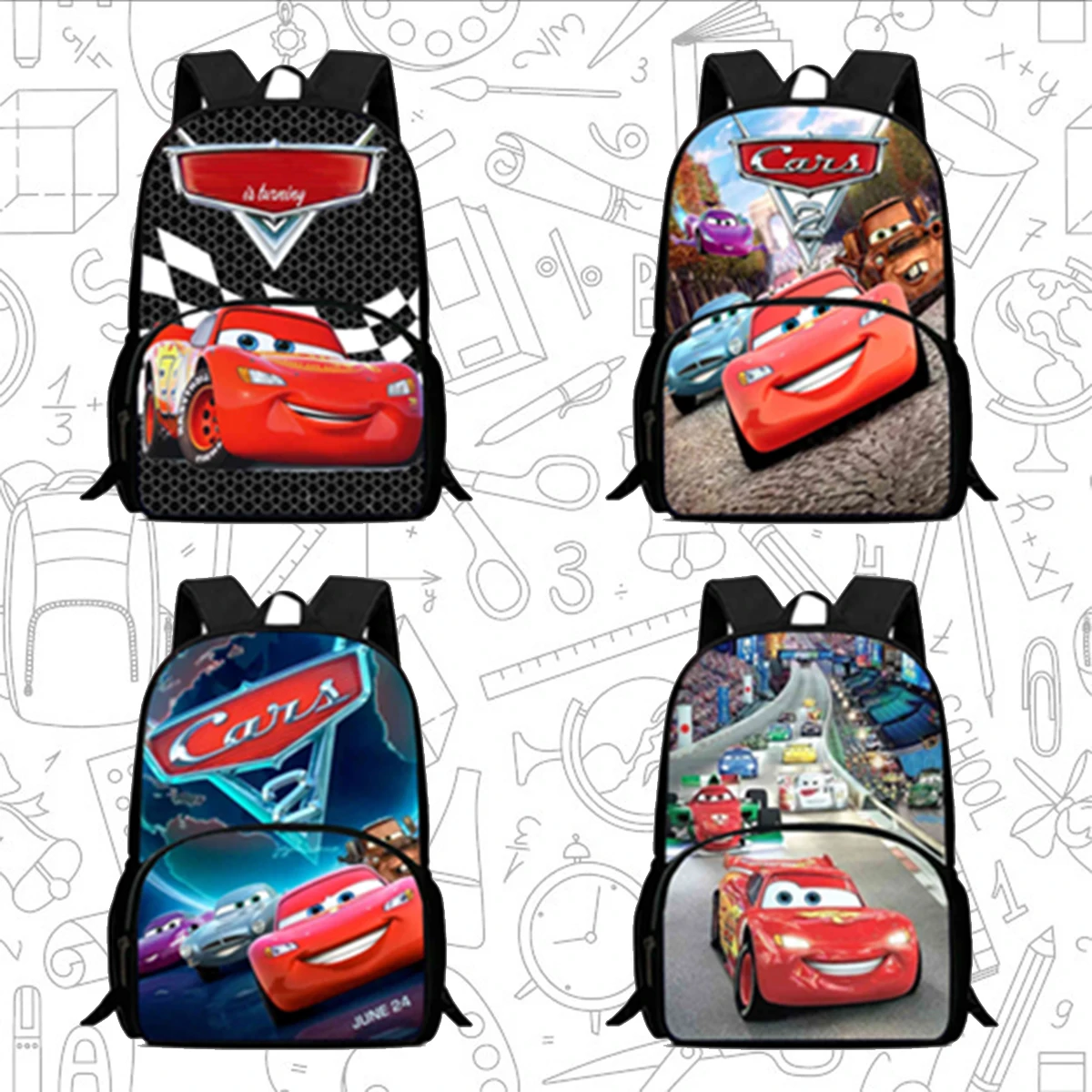 

Cars Child School Backpack with Front Pocket,Cartoon Cars School Bags for Boys Girls,Durable Kids Backpack for Pupil Students