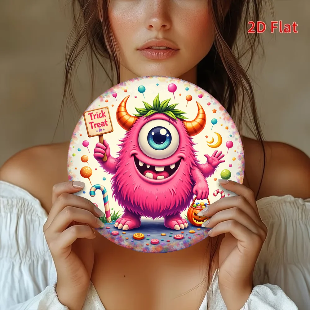 2D Flat, 1pc 2D Flat Pink One-Eyed Monster 