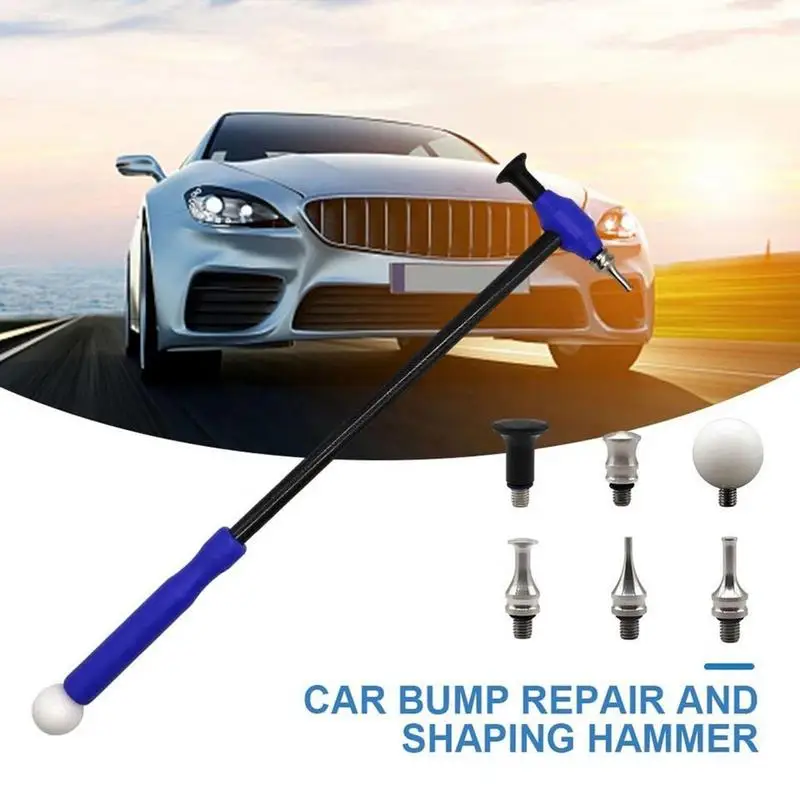 

Auto Body Dent Repair Tool Carbon Fiber Paint Friendly Denting Hammer With 6 Heads Car Body Repair Dent Removal Tools sets