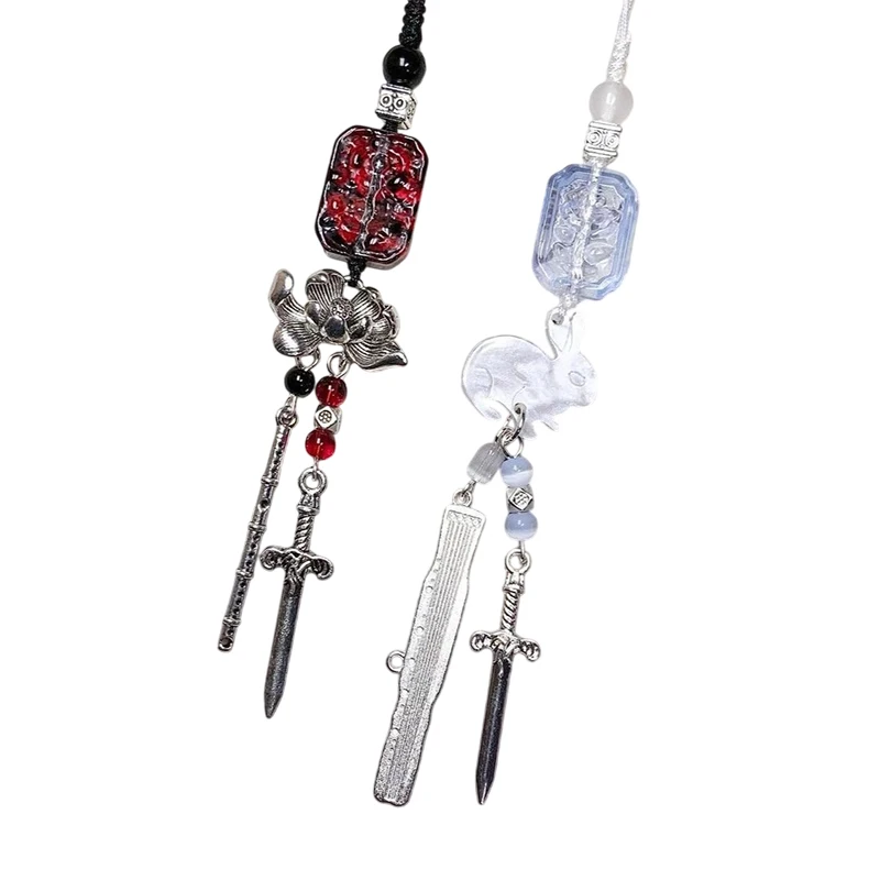 Breloques de téléphone créatives, tendance, lapin perlé, chaîne de téléphone portable, lanière, porte-clés, décoration de sac, pendentif, chaîne de livre de cartes