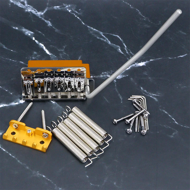 Electric Guitar 40mm Solid Brass Block Tremolo Bridge- Chrome Finish with Mounting Screws Guitar Parts & Accessories