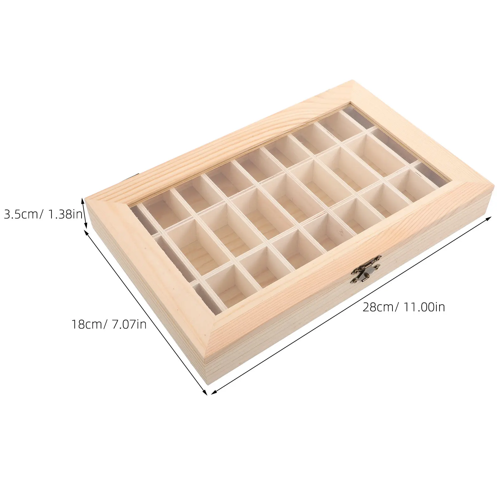 Wooden Rock Storage Case Mineral Specimen Organizer Crystal Display Box for Geological Education and Museums Rock Display Box