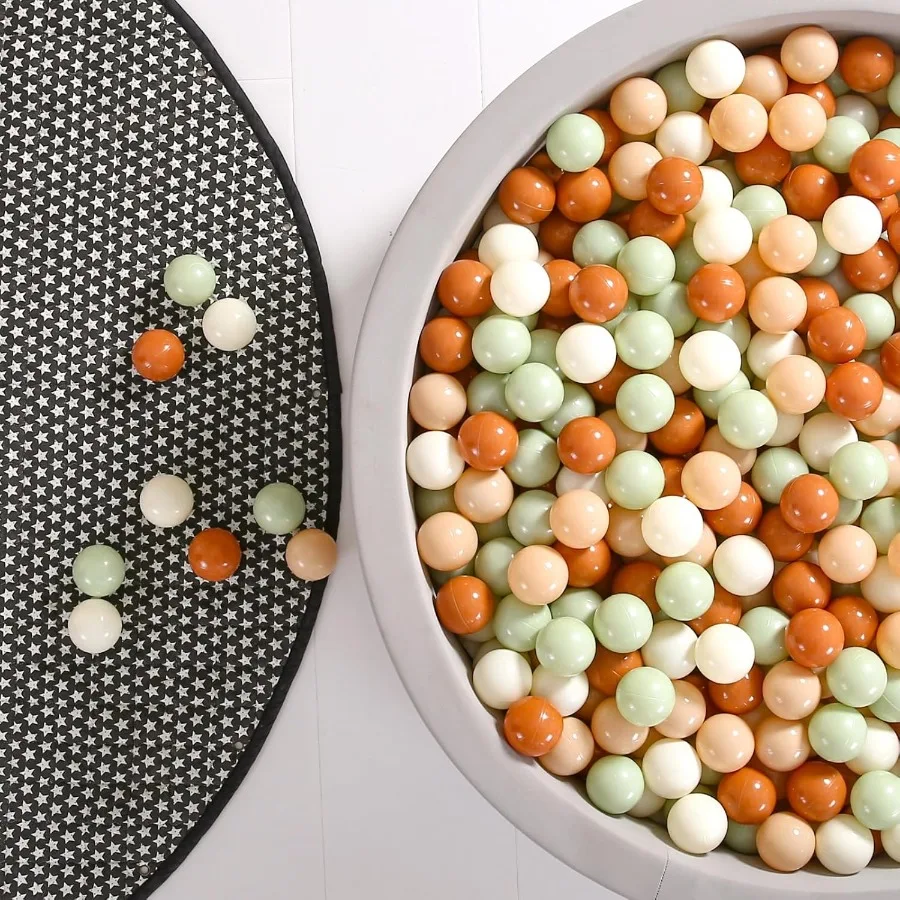 Kulki do basenu z kremowymi kulami, 100 kul, kulki do basenu o średnicy 5,6 cm, zabawki dla niemowląt, różne kształty dla maluchów, basen z kulami dla chłopców i dziewczynek, na prezent urodzinowy.