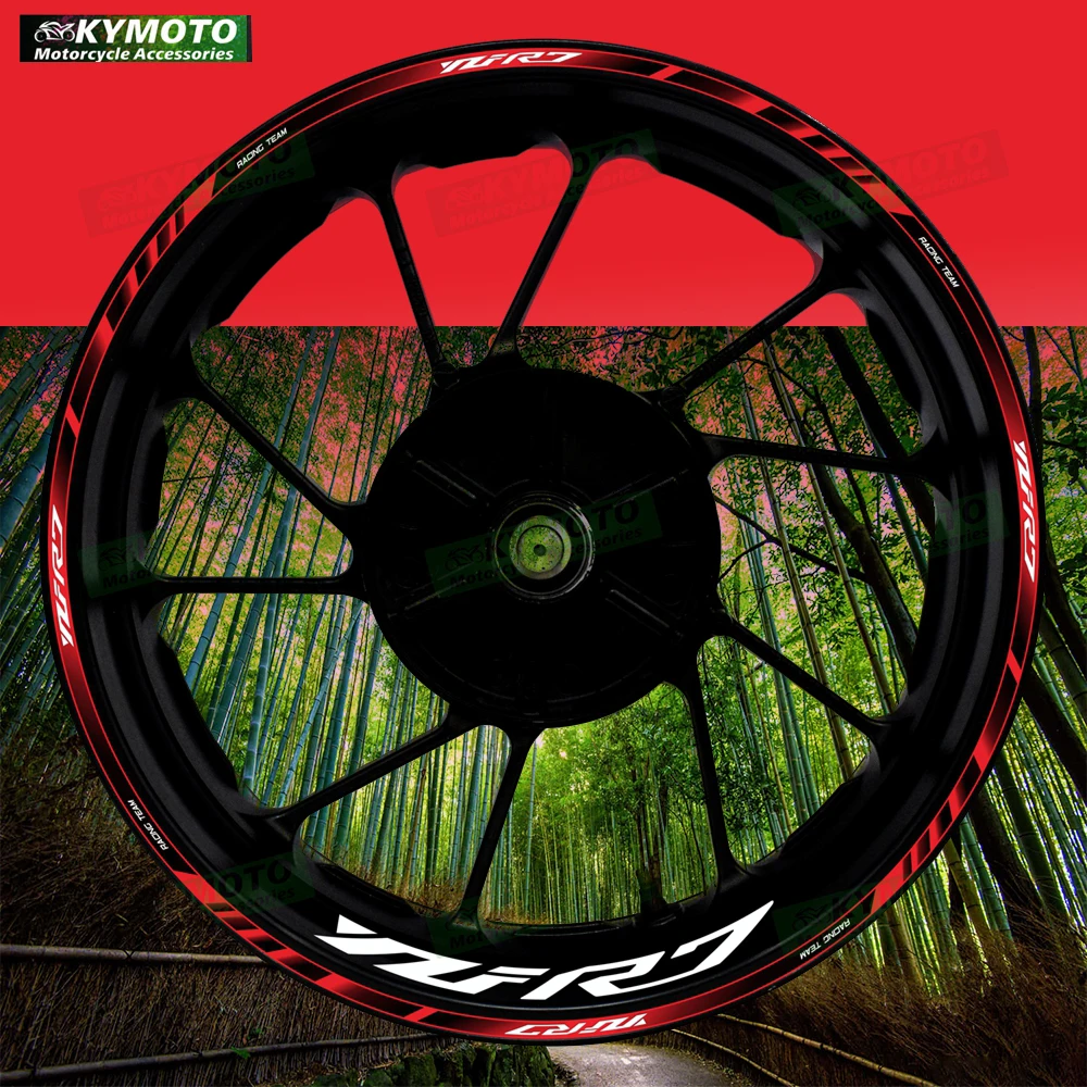 

Аксессуары для мотоциклов YZF R7 R 7, 17-дюймовые наклейки на передние и задние колеса, модифицированные светоотражающие наклейки на полоску обода колеса