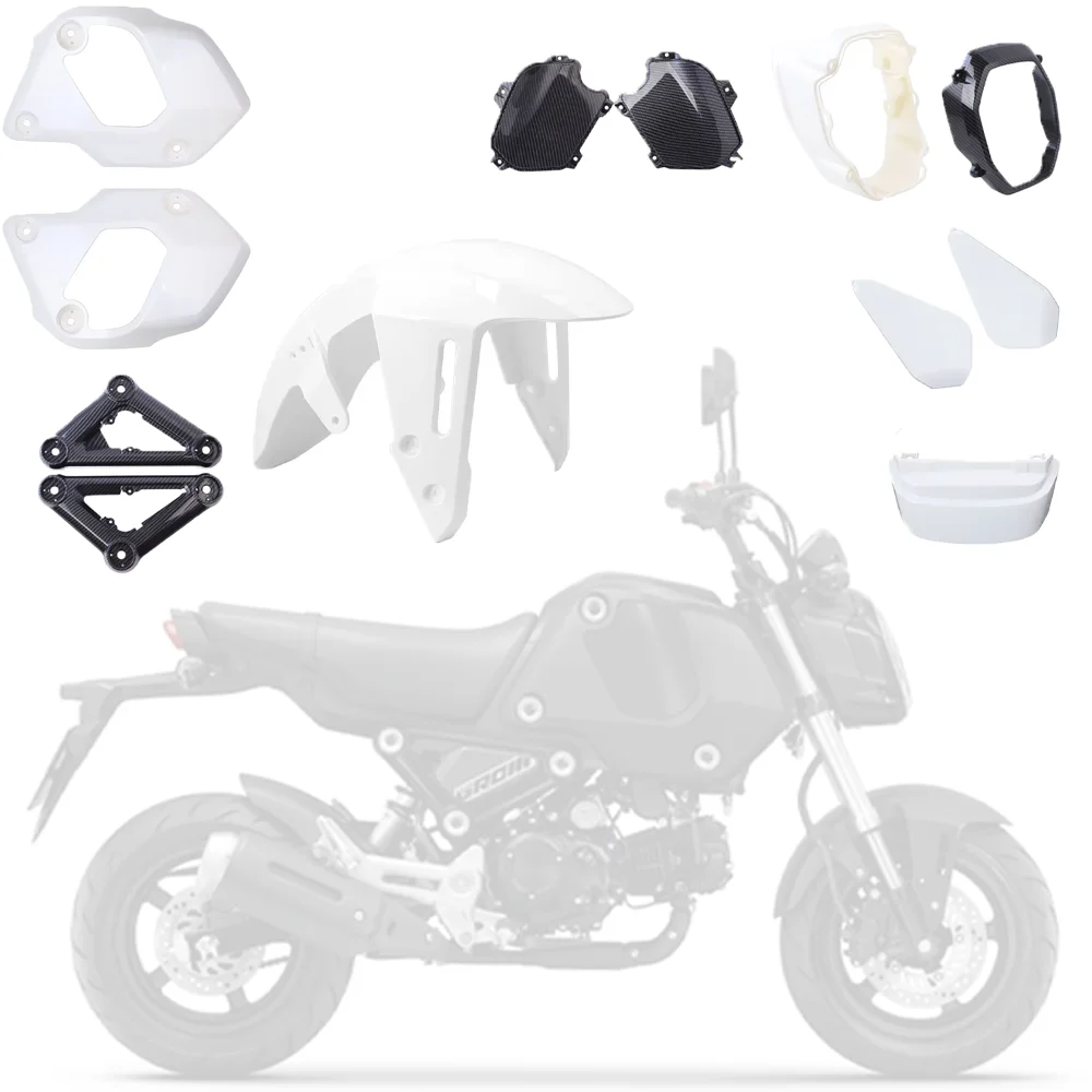 Motorcyle Fairing Kit in ABS Material Compatible with 2021-2024 Honda Grom Msx 125 SF,White Color