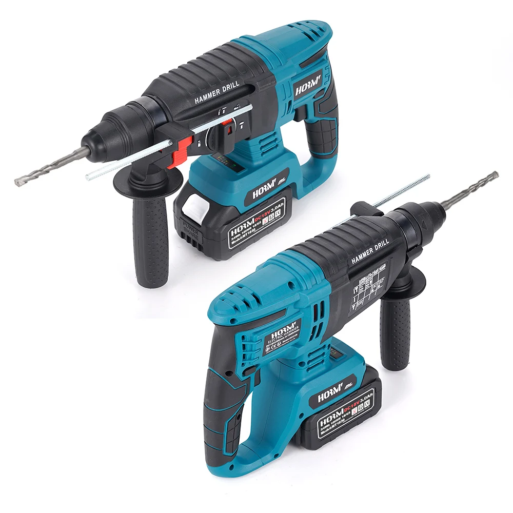 Hormy Brushless Electric Hammer Cordless Impact Drill Multi-function Rotary Hammer Concrete Electric Pick For Makita 18V Battery