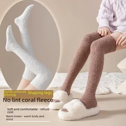 Plush-Lined Tall Socks Fuzzy Insulated Stockings Snug Slipper Socks Slim Leg Cozy Hosiery 2024 Latest Warm Knee-High Footwear