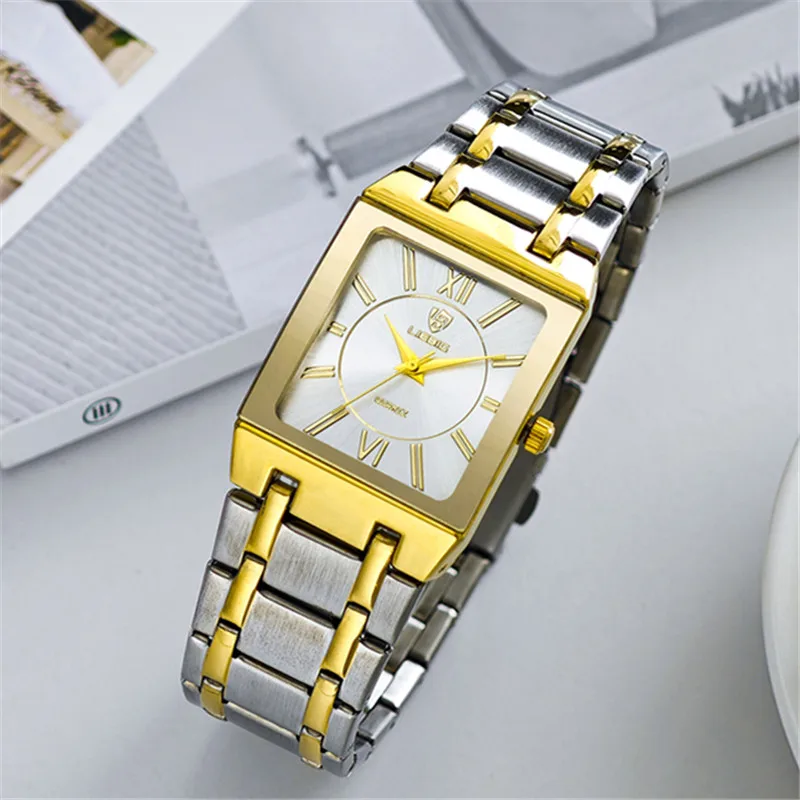 

LIEBIG простой дизайн деловые мужские кварцевые часы черное золото из нержавеющей стали водонепроницаемые наручные часы для мужчин с коробкой