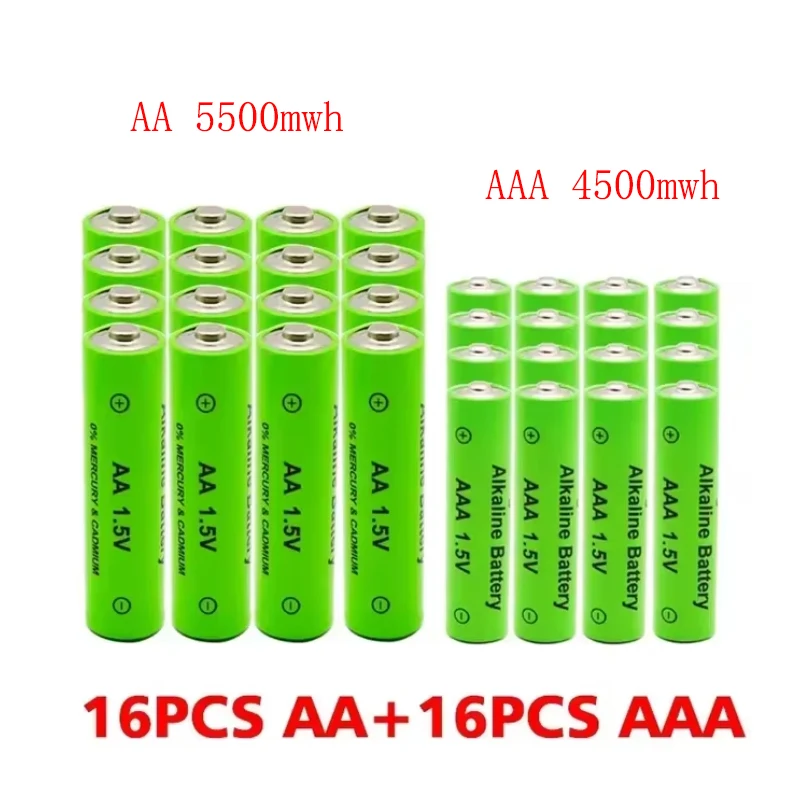 1.5V AA + AAA NI MH Akumulator AA AAA Alkaliczny 4500-5500mwh Do latarki Zabawki Zegar Odtwarzacz MP3 Wymień baterię Ni-Mh