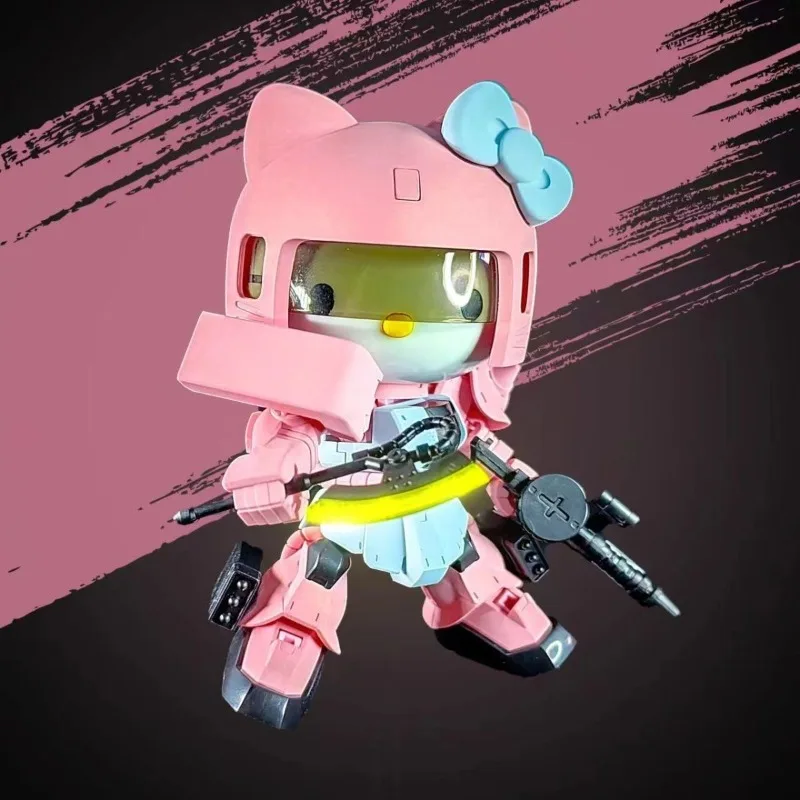 Hello Kitty SD SDCS EX Assembly Model Green Zaku 2 Xiaya Red Zagu II Kitty Cat KT Set Movable Joints Robot Mecha Kits Models Toy