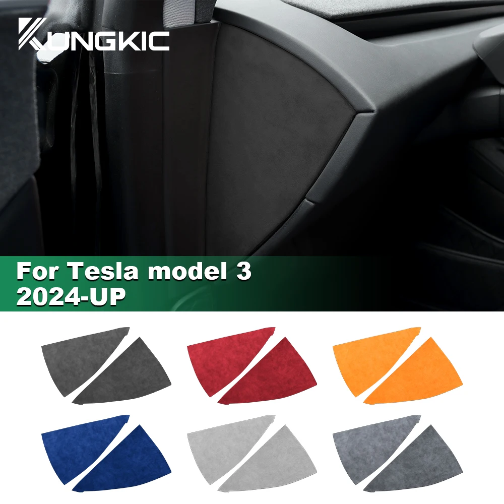 for Tesla Model 3 Highland 2024 Italian Premium Suede Center Console Instrument Panel Side Cover Car Interior Trim Accessories