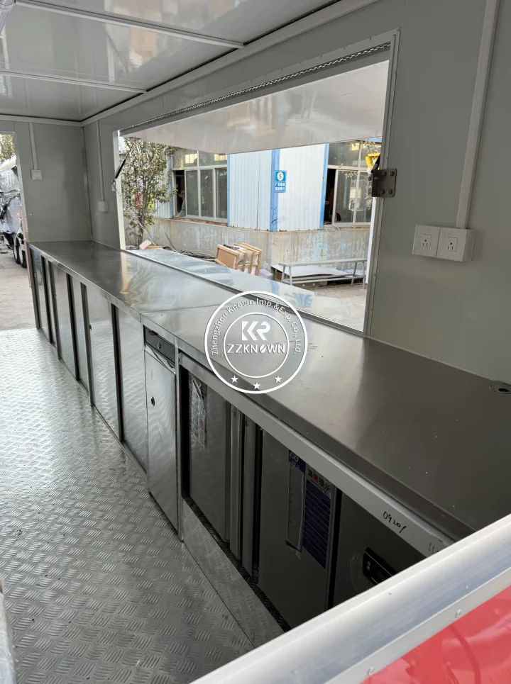 Mobile Snack Pizza Fast Food Truck DOT Catering Concession Coffee Food Trailer With Fully Equipped Kitchen Equipments