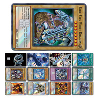 Magic Shark Yo-gi-oh Blue Eyes Dragon Game Shinny Holographic Laser Debit Credit Card Sticker Film Skin Front Cover