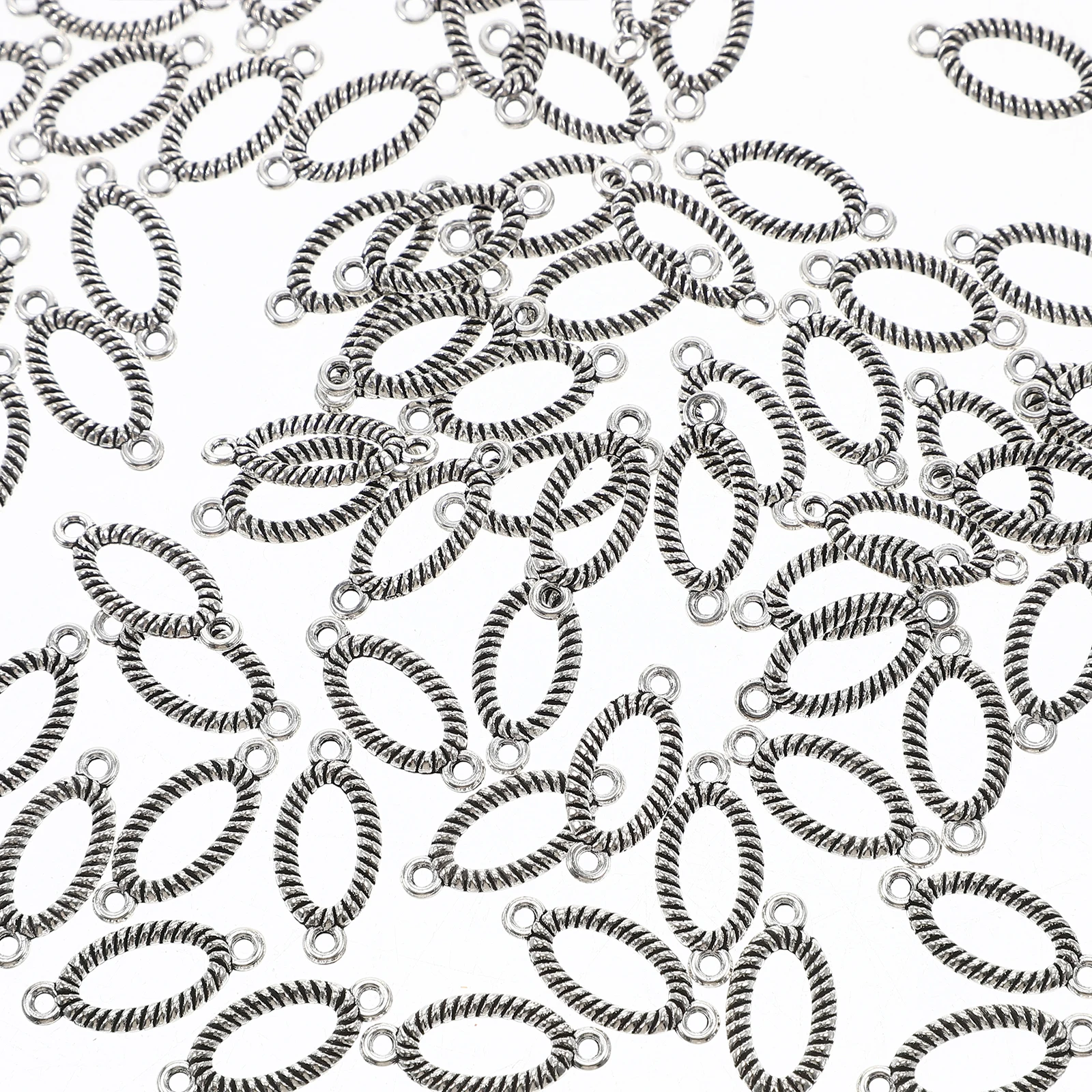 

100 Pcs Connector Charms for Necklaces Alloy Oval-design Embellishments Pendants Jewelry Accessory Connectors Bracelets