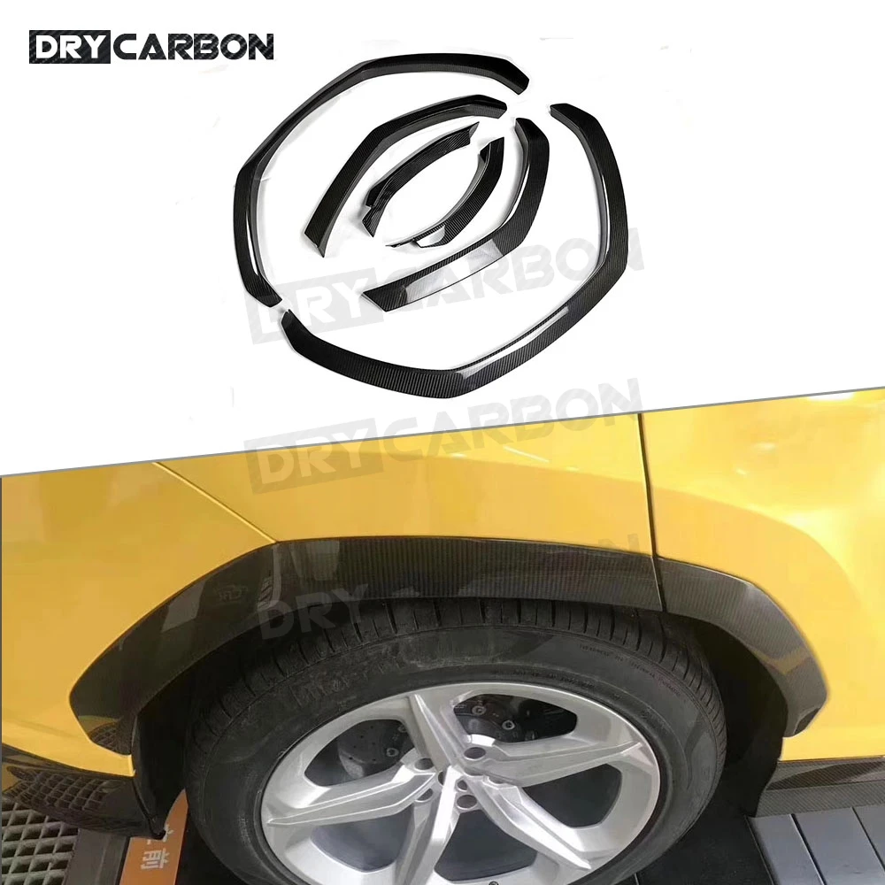 

Dry Carbon Fiber Car Fender Flares Arch Wheel Eyebrows Mudguard Lip Trim Covers For Lamborghini Urus 6 PCS/Set