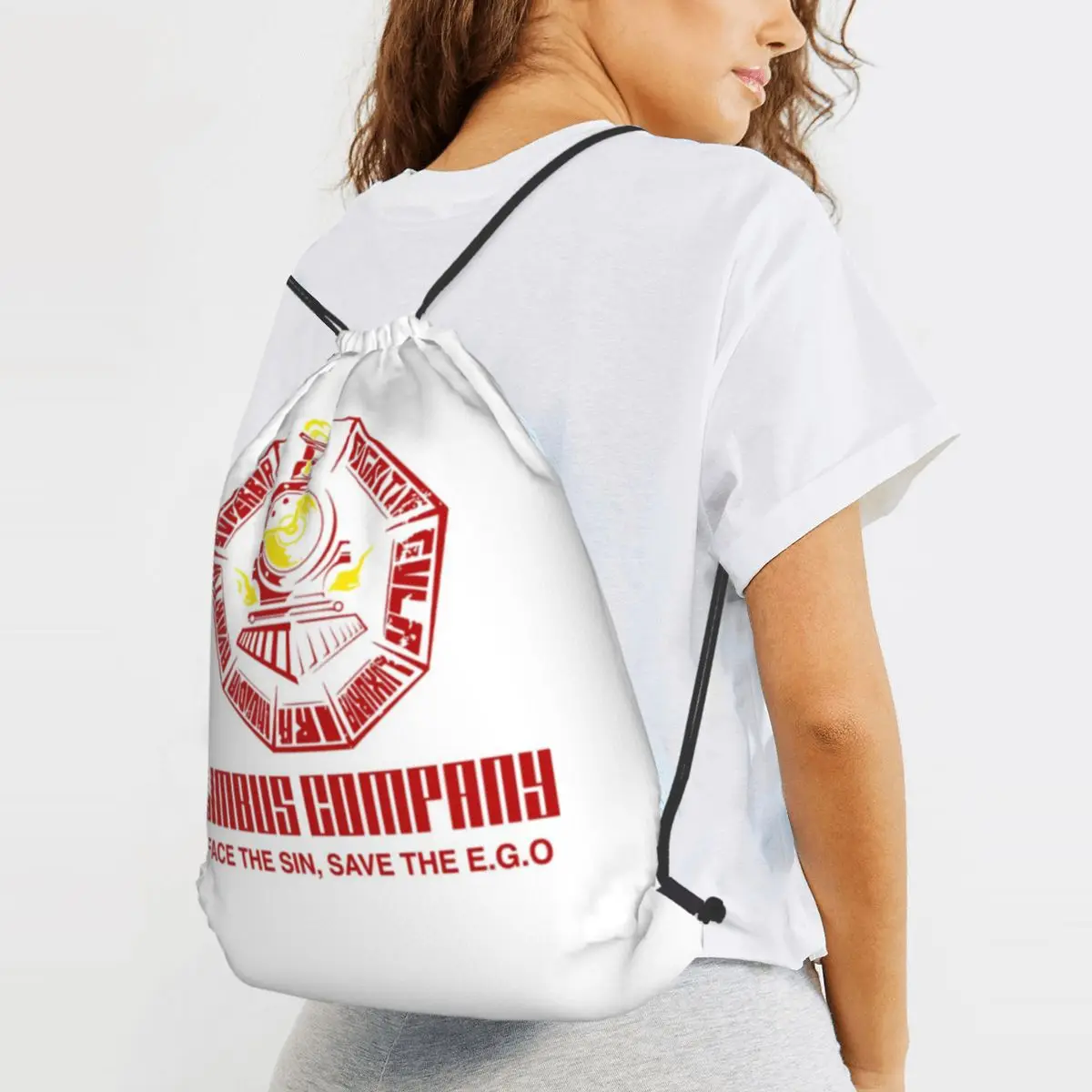 Limbus Company Logo Sin Train Emblem Backpacks Portable Drawstring Bags Sports Bag Book Bags for Travel School