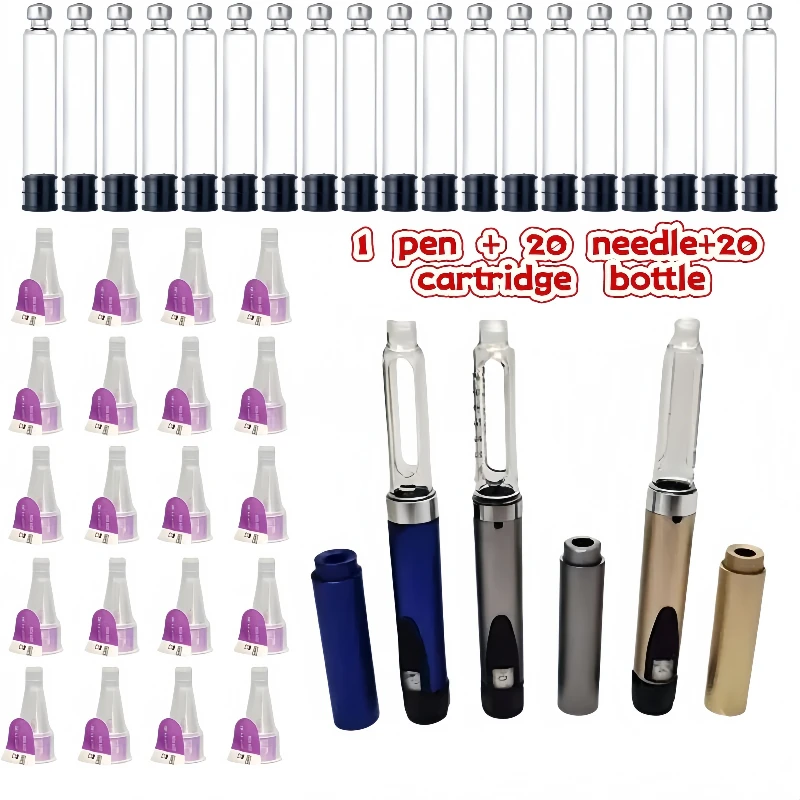 3ml Empty Cartridge Insulin Pen Set, Individual Pack, Compatible with Lilly Pens, Portable Daily Use Tool
