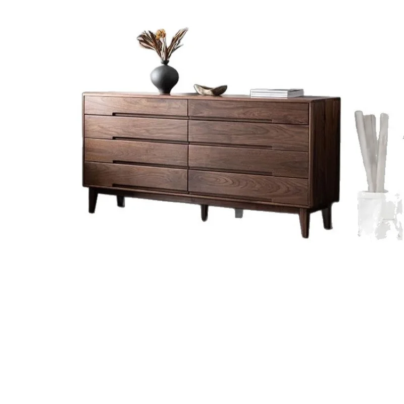 

Black walnut, log eight-bucket cabinet, simple storage cabinet