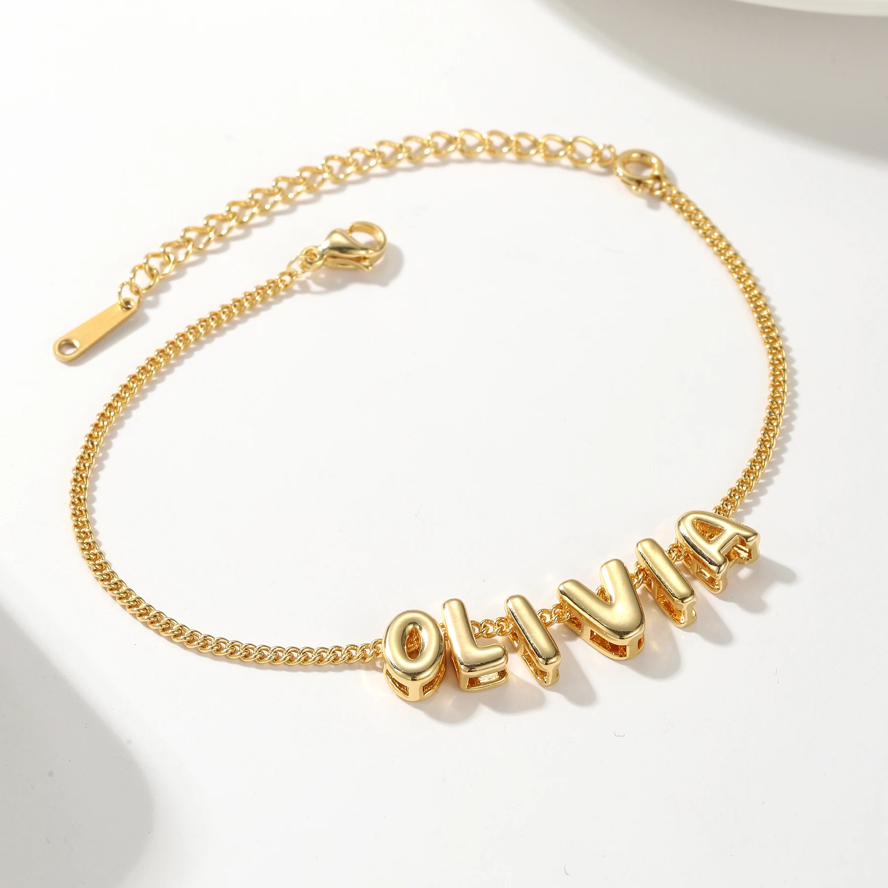 New Mini Custom Bubble Name Bracelet 3D Bubble Letter Pendant DIY Personality Name Bracelet The Best Gift