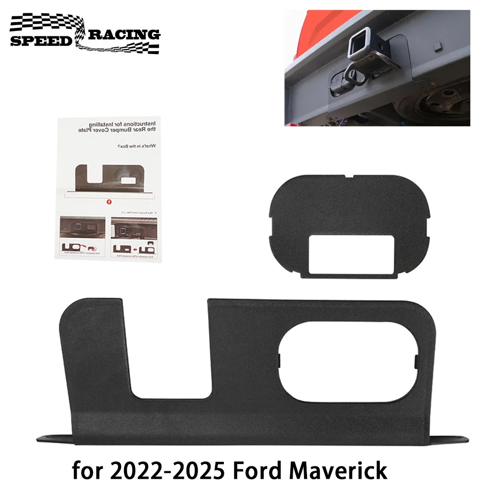 Placa de cubierta de parachoques trasero para Ford Maverick 2022-2025 con enganche de conector de 4/7 pines, accesorios de plástico sin taladro para camiones