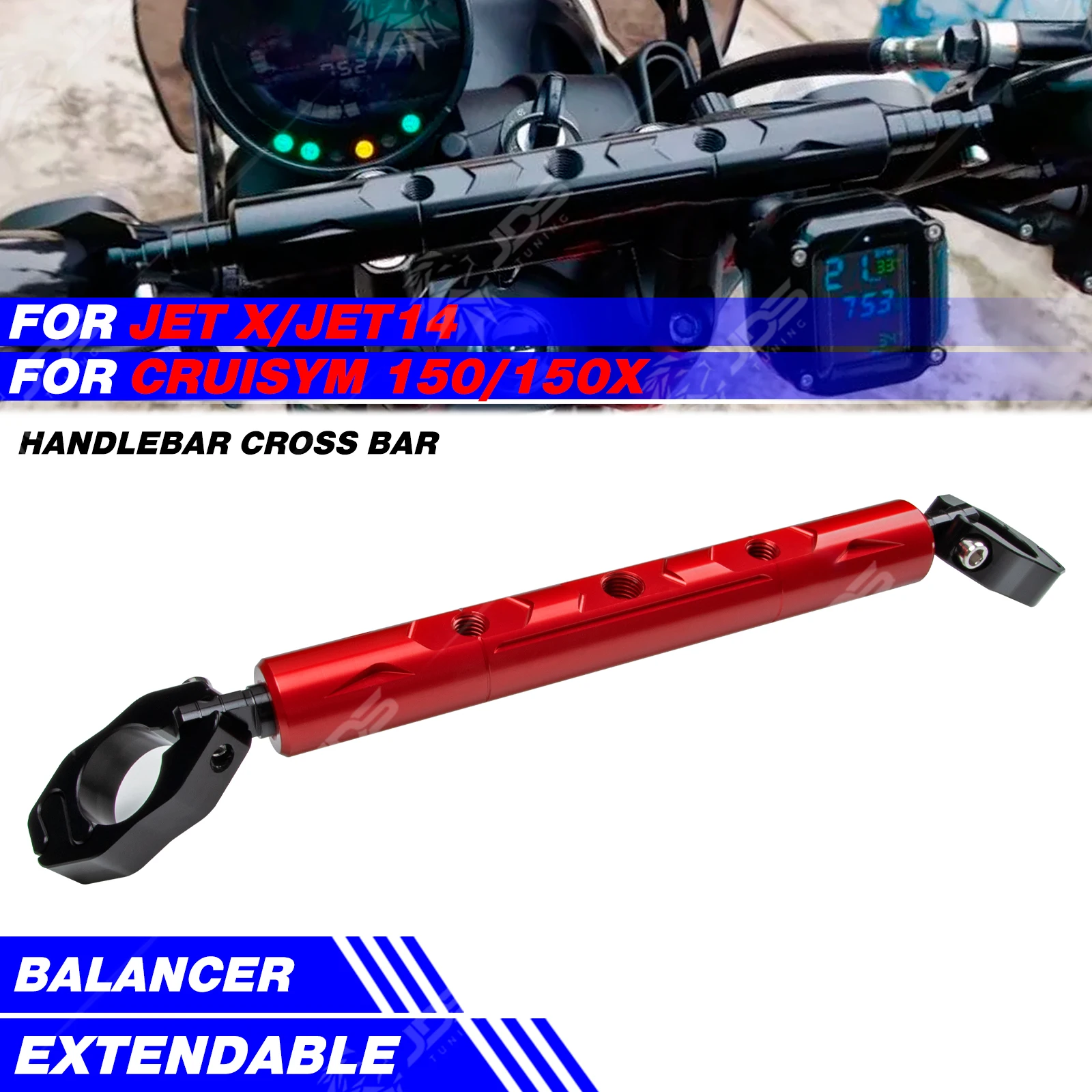 For SYM JET X/JET14 50/125/150/200/CRUISYM 150/150X Cross Bar Multifunction Handlebar Crossbar Navigation Phone Holder Bracket