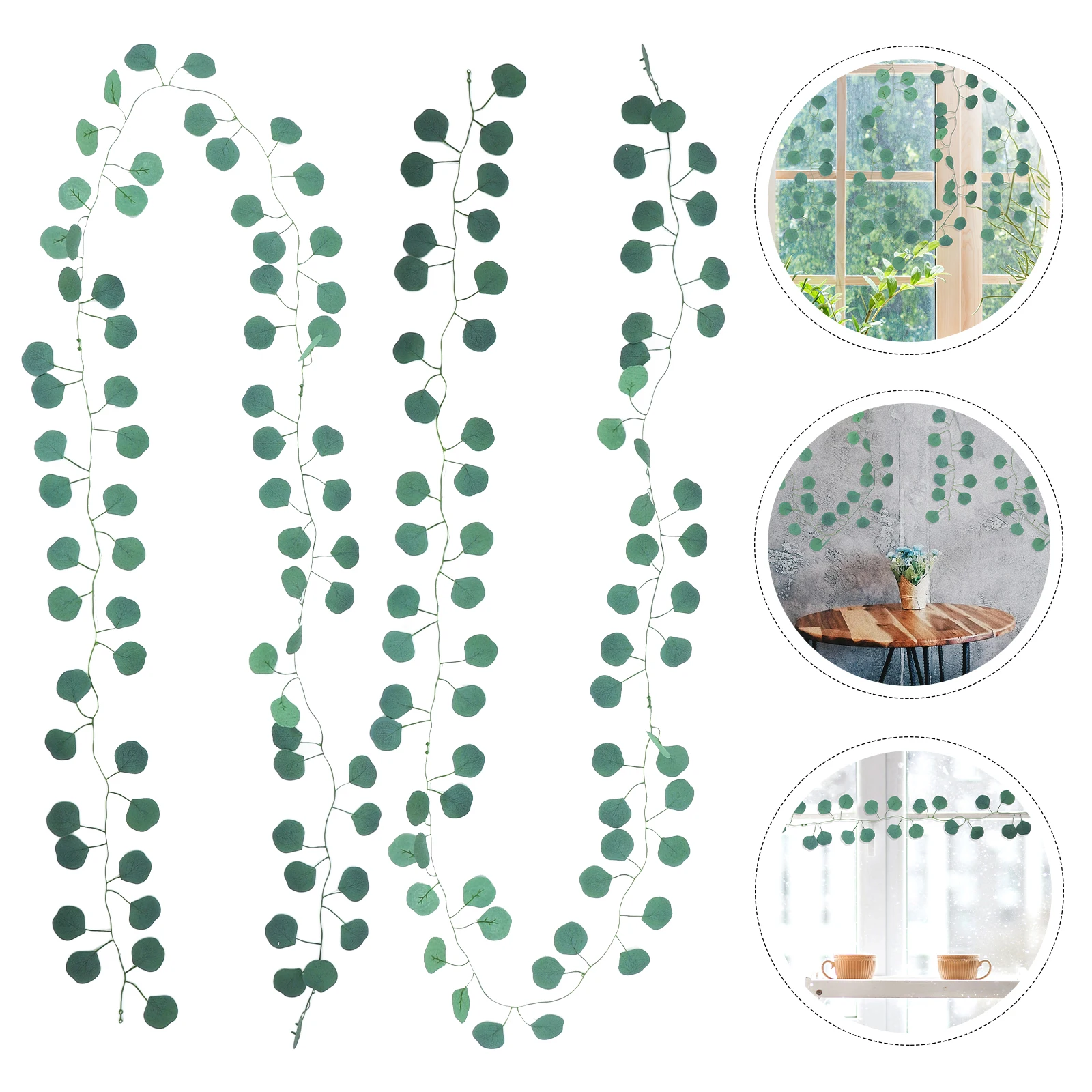 

1 set 1 Set Simulation Eucalyptus Vine Fake Hanging Plant Artificial Greenery Garland Waterproof Reusable Faux Leaves Wall Decor