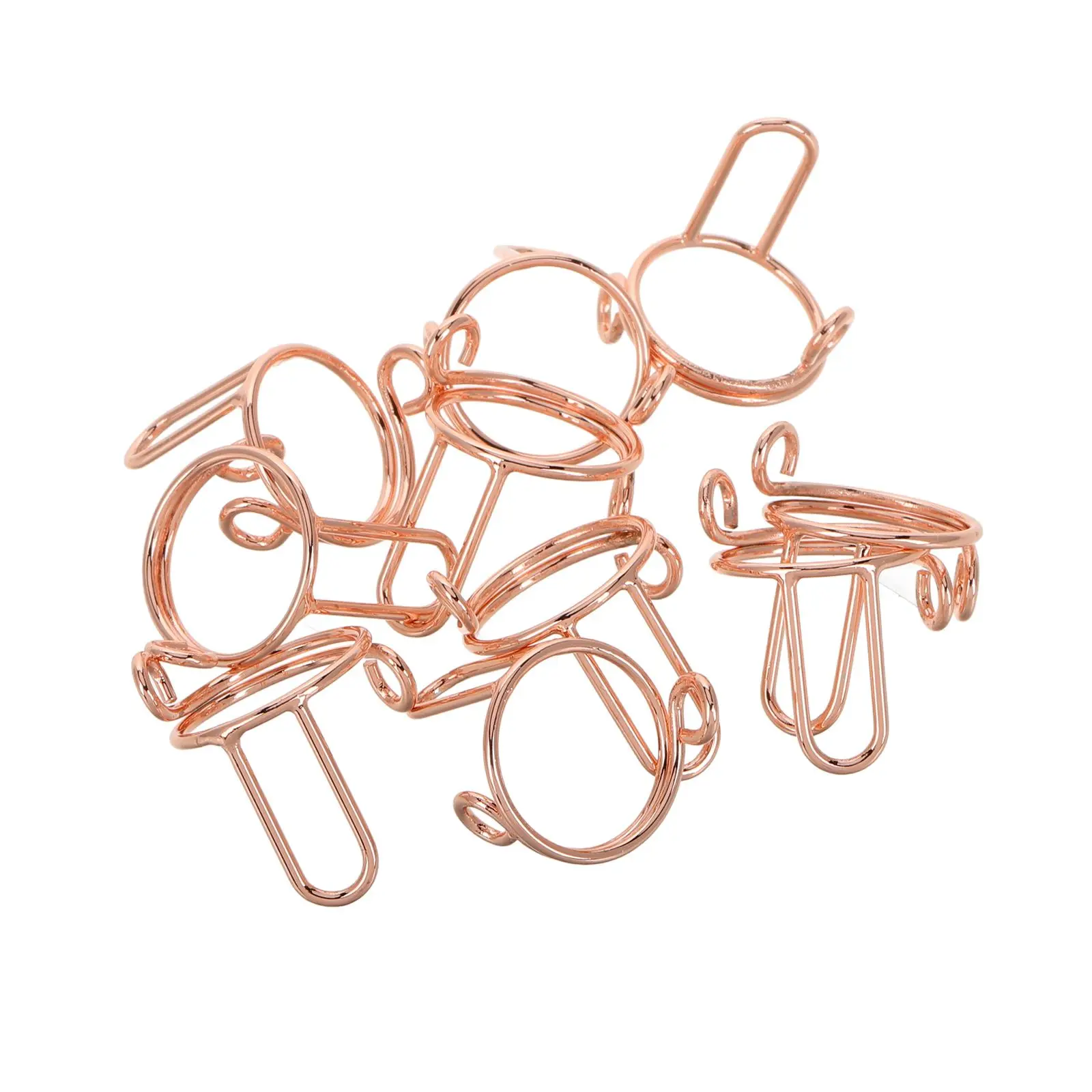 

10 Pcs Rings Detachable Copper French Manicure Fingertip Jewelry Decoration Kit Removable Nail Cuff Hoop Fake Nail Rings