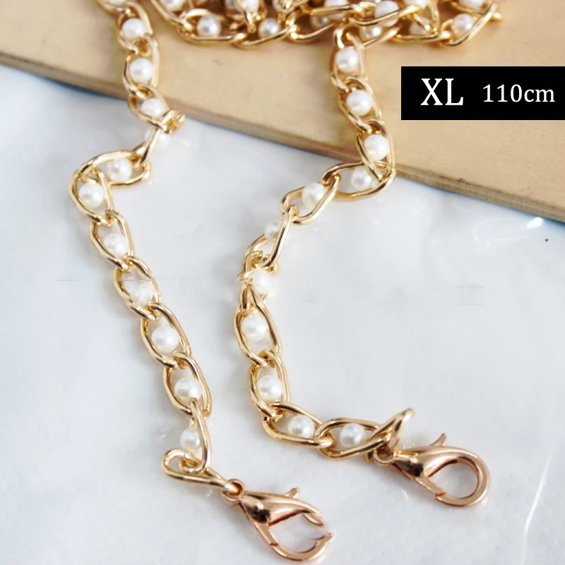 40-120cm Women Imitated Pearl Bag Chain Replacement Long Crossbody Shoulder Bag Strap Handbag Female Handle Belt Bag Parts