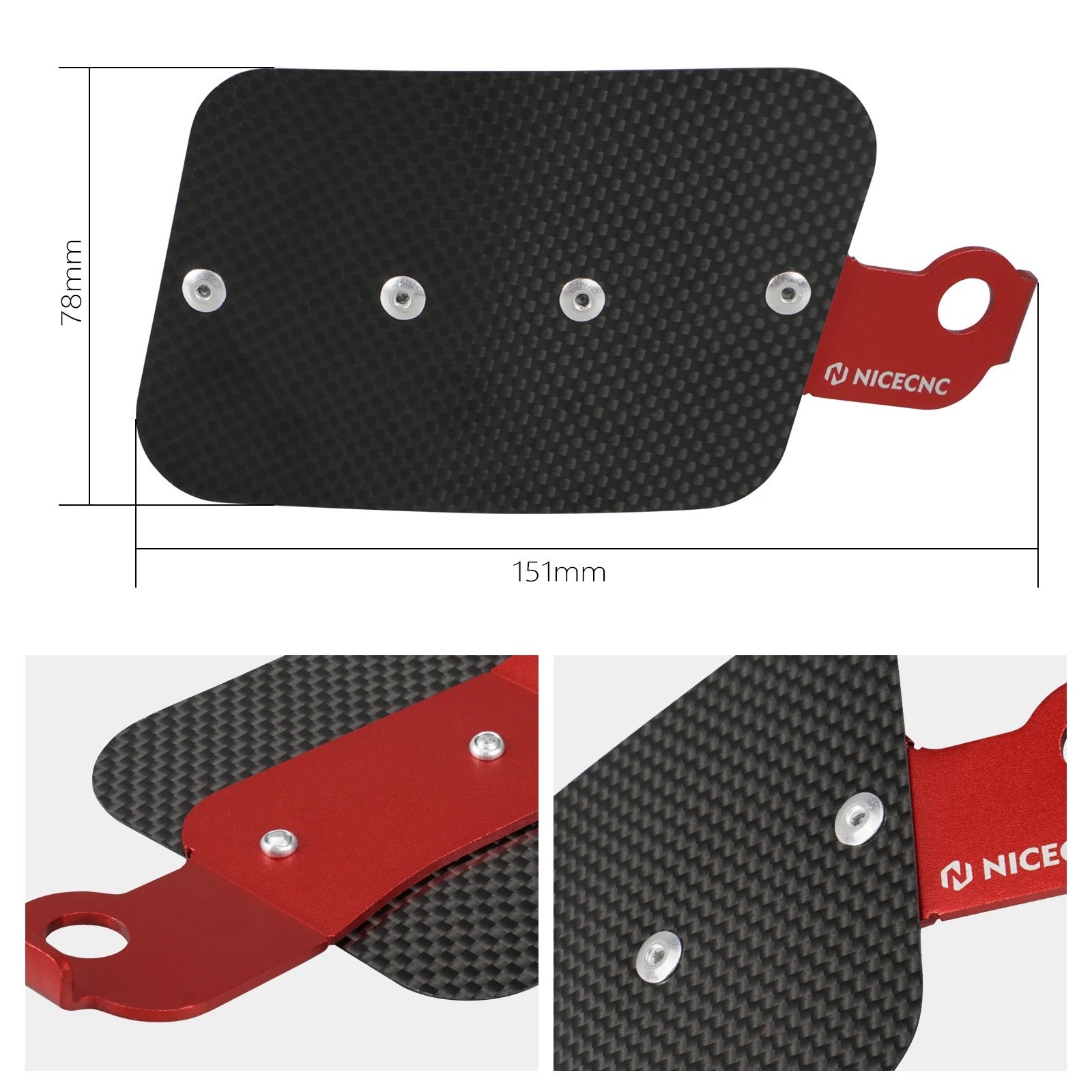 NICECNC 3k Carbon Fiber & T6-6061 Aluminium Vergaser Hitzeschild Schutz Für Honda TRX450R 2006-2009 TRX450ER 2006-2014 CNC – Detail 4