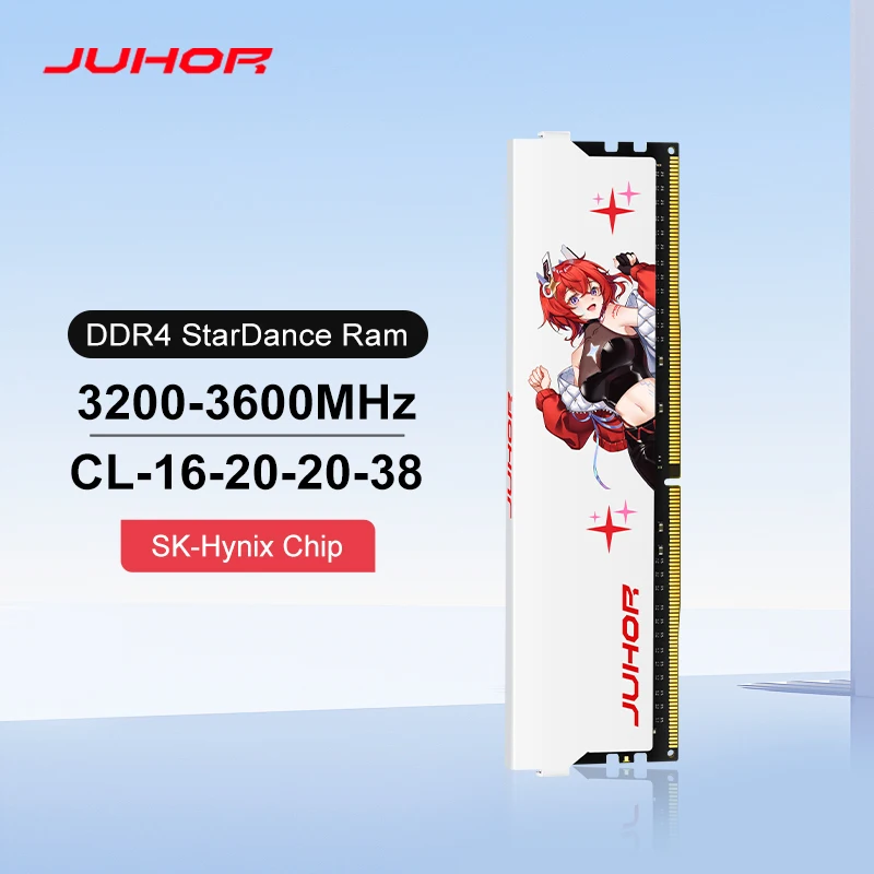 JUHOR Memoria Ram DDR4 (8GX2)3200MHz (16GX2)3200MHz 3600MHz 8GB 16GB Desktop Computer Gaming Dual Channel Memory