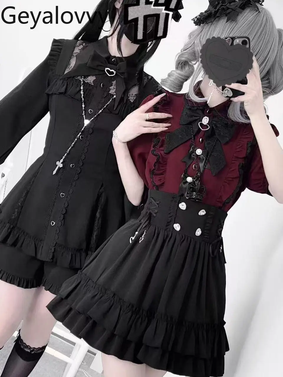 Süße süße Mädchen-Bluse mit vielseitigem Revers und Schleife, Original-Massenproduktion, japanisches Mine-Spitzen-Kurzarmshirt für Damen