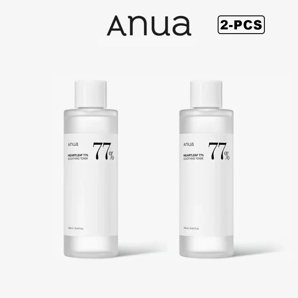 Anua Skincare Products Set Heartleaf Akne Toner 77 250 ml und Makeup Pore Control Cleansing Oil 200 ml Glow Recept Hautpflege-Sets