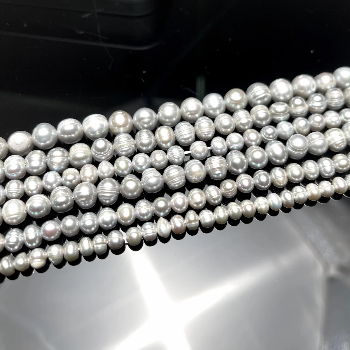 

1string Near Round A Natural Freshwater Pearl Loose Beads Charms for DIY Women Men Necklace Bracelet Jewelry Making Accessories