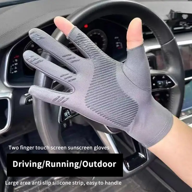 1 Pair Outdoor Sport Fishing Gloves Touch Screen Thin Anti Uv Protective Gear Motorcycle Racing Gloves Ice Slip Breathable