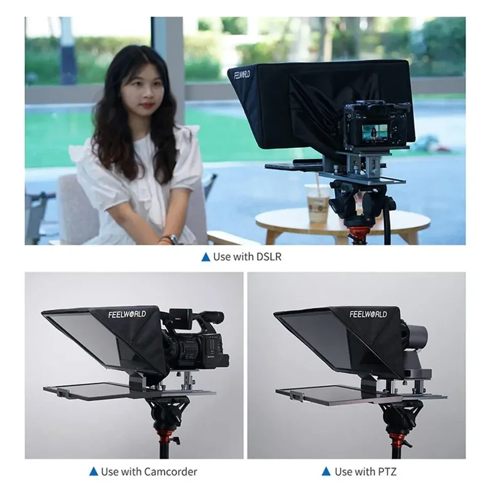 FEELWORLD TP16 16 بوصة ملقن قابل للطي يدعم ما يصل إلى 16 "الكمبيوتر اللوحي الأفقي العمودي Prompting APP التحكم عن بعد حمل