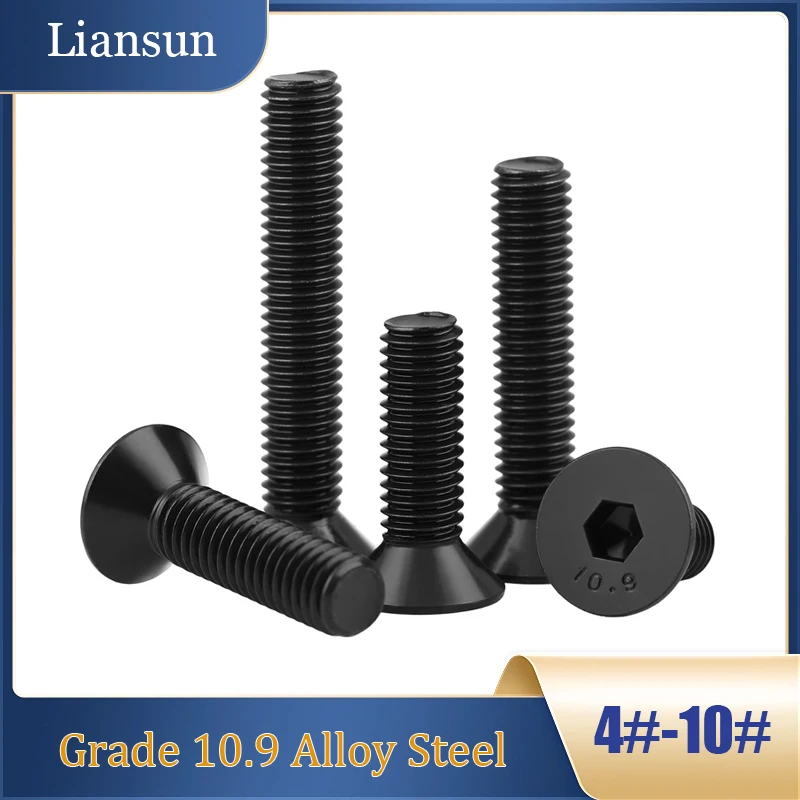 

10.9 High-Strength Countersunk Socket Hex Screws – Inch/US Std, Sizes #4, #6, 1I8-5I16 for Machinery & Hardware