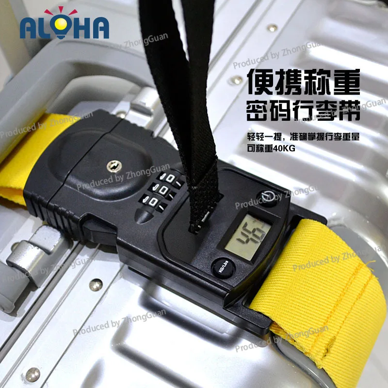 Customs Lock TSA Travel Suitcase Packing Strap Weighing Password Binding Strap One-word Cross Fixed Adjustable Rope