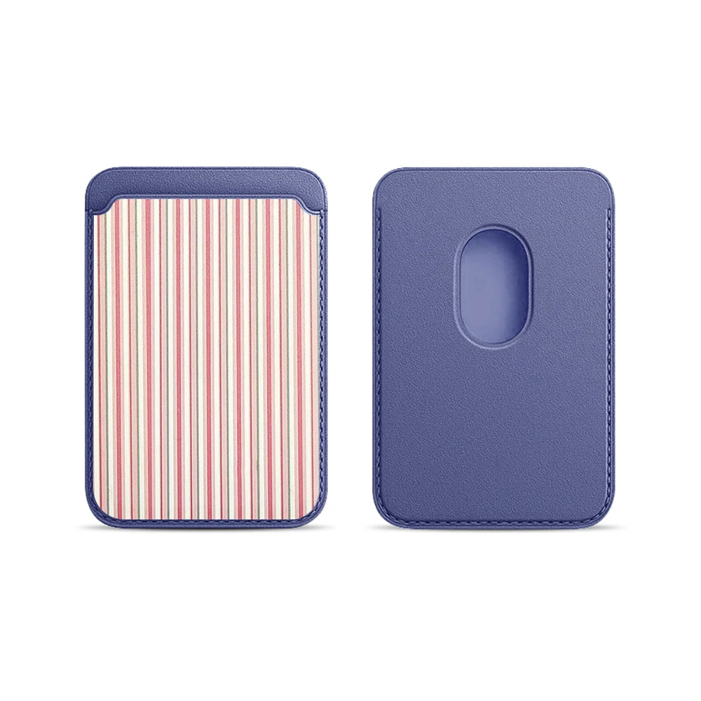 Gestreifter Leder-Kartenhalter für Magnetische Hüllen, Geeignet für alle iPhones mit Magsafe-Kartenfach – Detail 20
