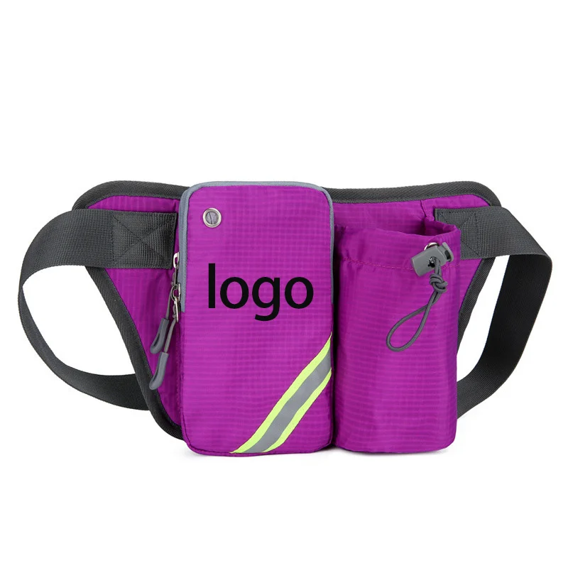 Custom logo Outdoor sports cup bag Men's and women's nylon hiking mountain running water bottle Fanny pack Crossbody phone bag