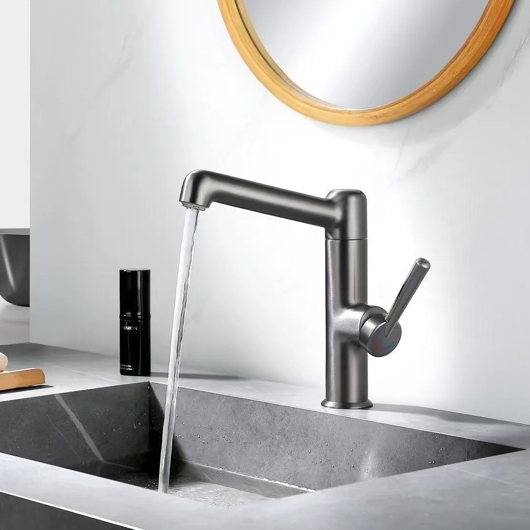 

Gun Ash Wash Basin Faucet Hydro Power Generation Digital Display Faucet Rotating Basin Faucet