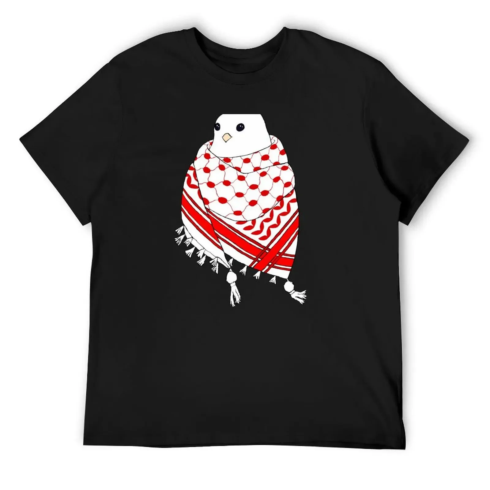 Dove Wrapped in Red Keffiyeh Scarf T-Shirt plus size tops heavyweights mens tall t shirts