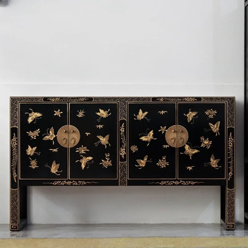 

Chinese solid wood painted dining side cabinet, entrance cabinet, living room storage cabinet