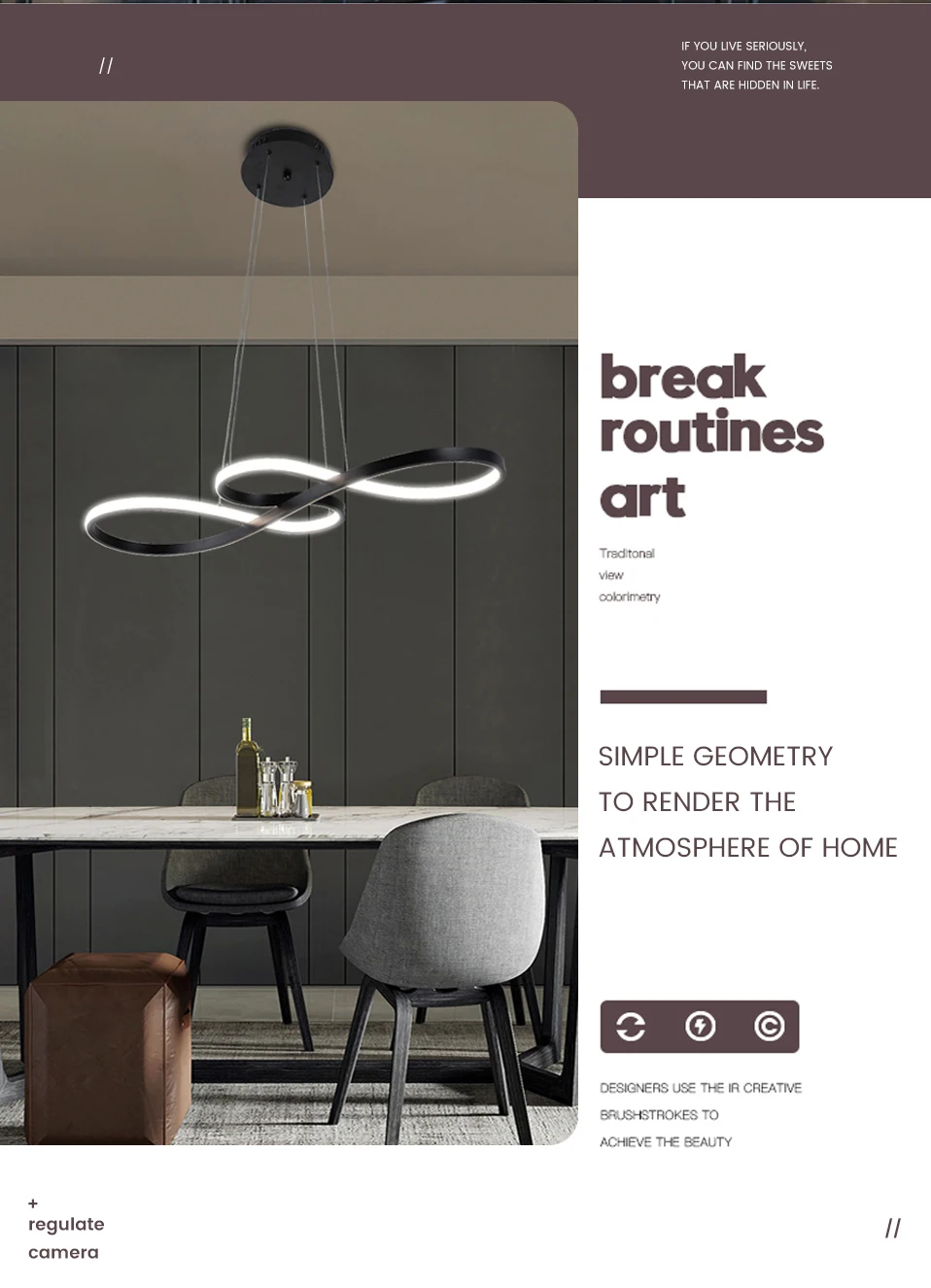 Led Pendent Light Originality Simple Musical Note Hanging Lamp Remote Control Discoloration Bedroom Restaurant Lighting Fixtures