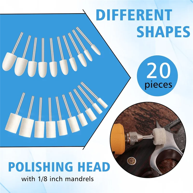 ABSF polijstset polijstschijf 110 stuks voor Dremel gereedschap, 1/8" schacht polijstaccessoires