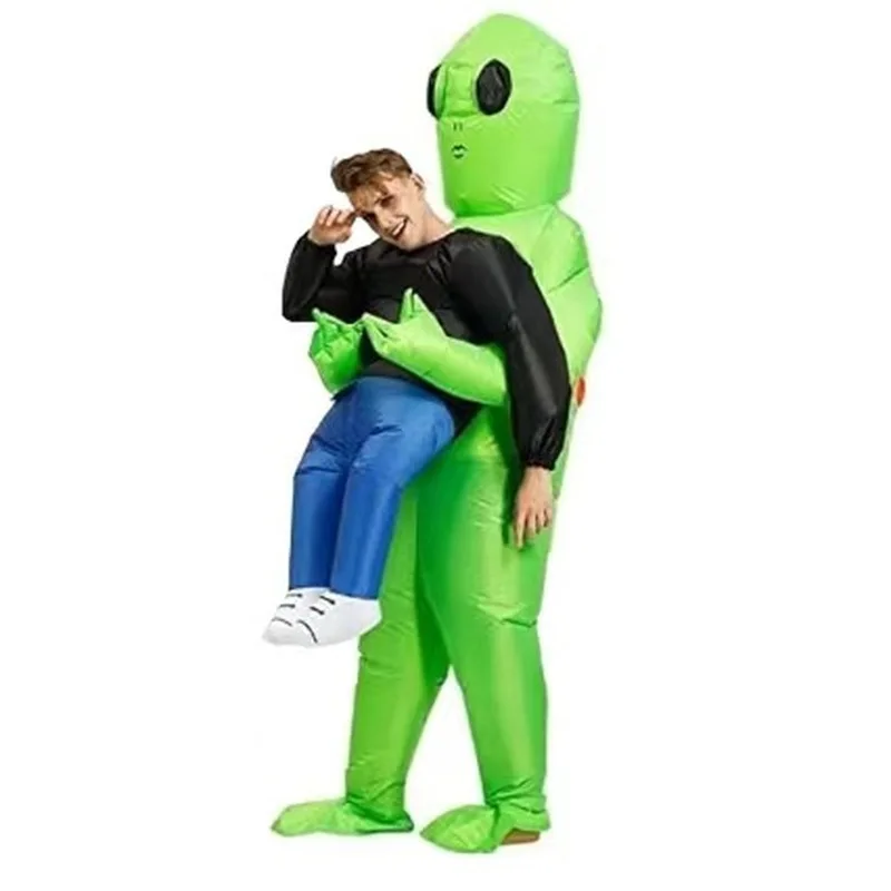 Fuente de ropa inflable alienígena, el mismo tipo de fantasma verde que sostiene personas, accesorios de disfraces divertidos, ropa de actuación de Halloween