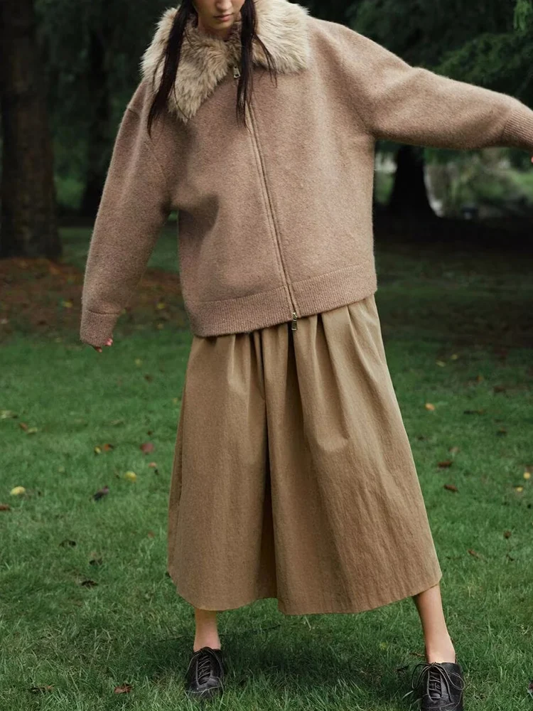 

Европейский и американский стиль, осенняя новая модная тенденция, женская одежда, дизайн, куртка с лацканами из искусственного меха