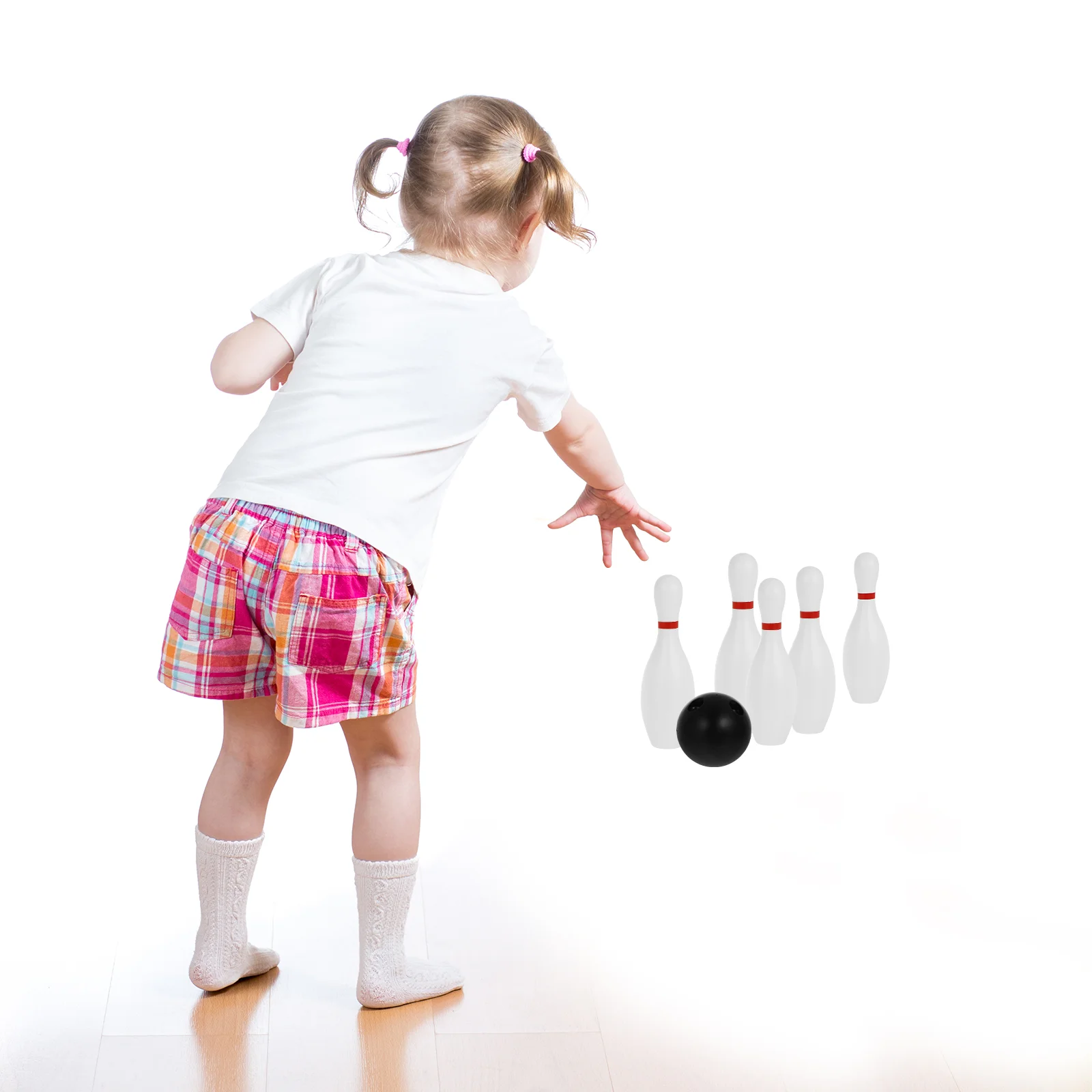 Pelota de bolos de juguete, juego de suelo, interacción, ocio, juguetes al aire libre, niños pequeños