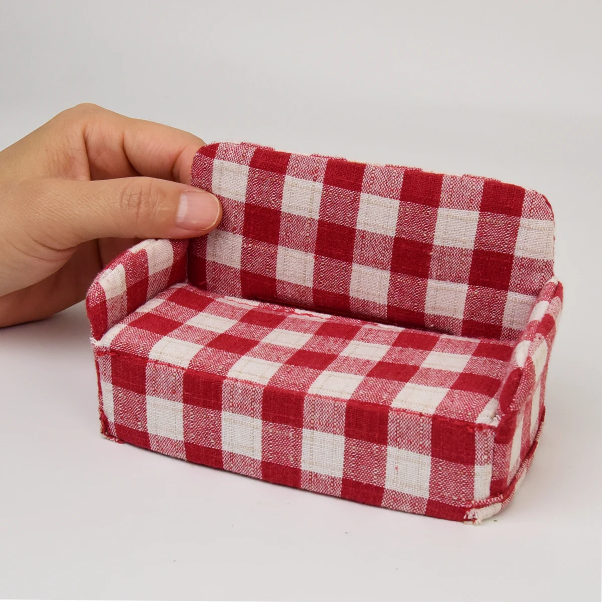 1:12Miniature Simulation Furniture Fabric Foldable 2-Seater Sofa for Bjd Ob11 doll house