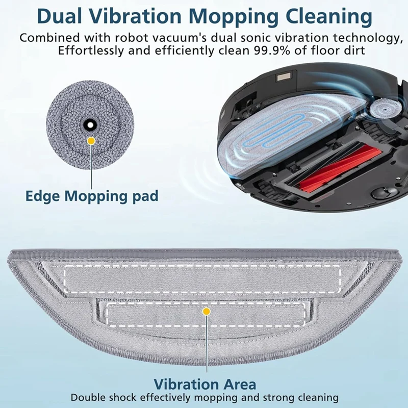 A17F-Mop Pads For S8 Maxv Ultra And S8 Max Ultra Robot Vacuum Cleaner Mop Cloth Rag Replacement Accessories